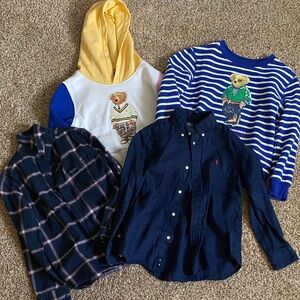 Ralph Lauren Kids Hoodie and Shirt Set - Yellow, Blue, Navy, Plaid